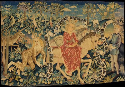 Linen Tapestry Showing Two Scenes from Der Busant by Unbekannt Unbekannt